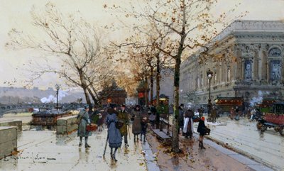 Près du Louvre, Paris - Eugene Galien Laloue